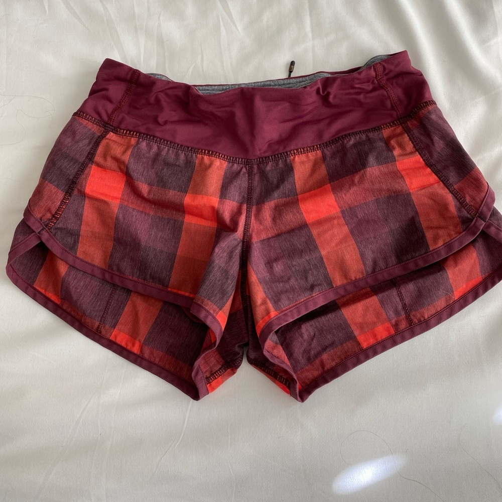 Lululemon Speed Up Shorts 2.5” Red Checker
